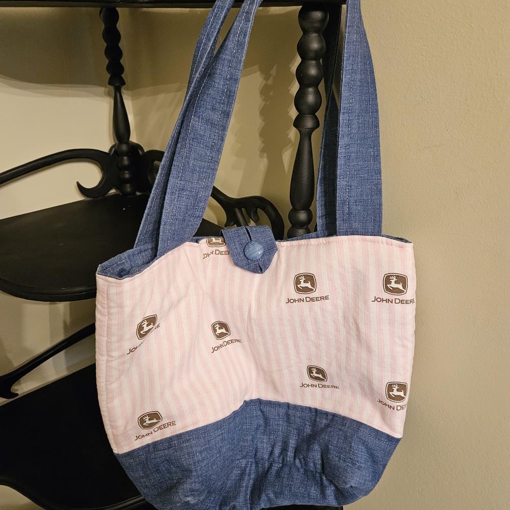 John Deere Pink and Blue Tote Bag
